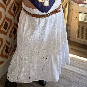 classic white tiered eyelet skirt